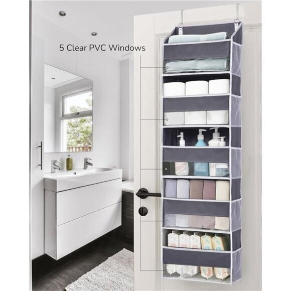 Over Door Hanging Organizer 5 Pocket Storage for Toys Shoes Diapers Closet - Picture 4 of 8